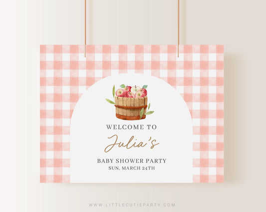 Editable Apple of Our Eye Banner, Fall Baby Shower Backdrop, Shower Sign for Apple of Our Eye Baby Shower Decor APPBS001