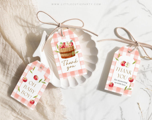 Editable Apple of our Eye Baby Shower Favors Tag, Thank You Favor Tag, Thank you Tags, Fall Favor Tags Party Decor APPBS001