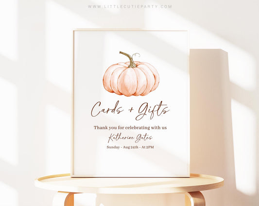 Editable Pumpkin Baby Shower Sign, Custom Sign Template for Sweet Little Pumpkin is on the way Baby Shower Party Theme OPKBS003