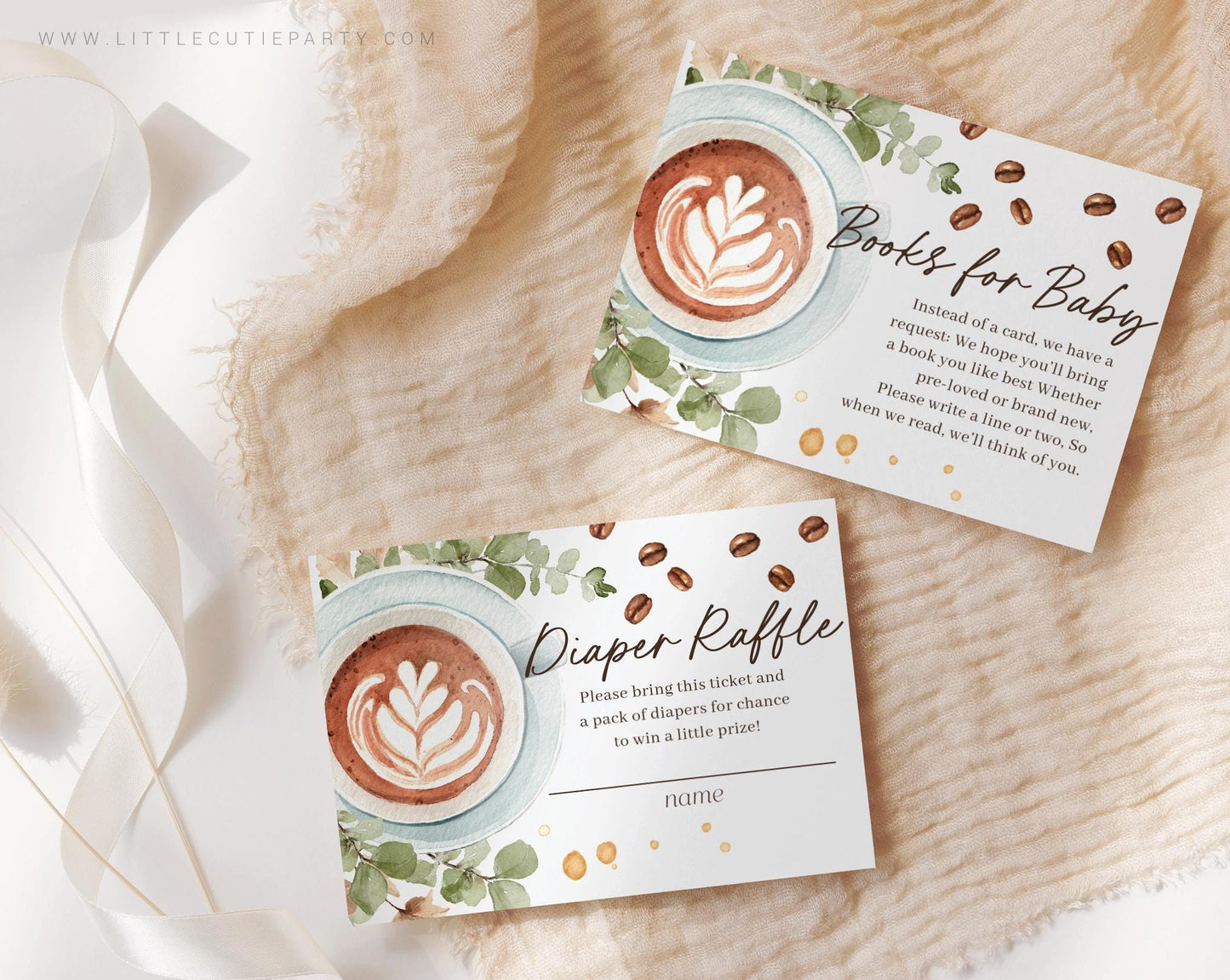 Baby is Brewing Shower Invite: Coffee Theme, Editable Digital Invitation Set BRGBS001
