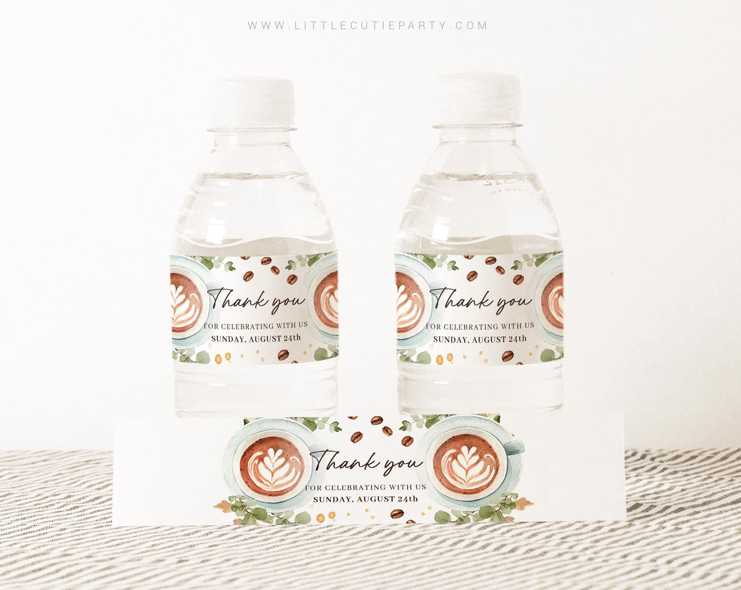 Editable Coffee Baby Shower Water Bottle Labels, Bottle Label for A Baby is Brewing Baby Shower Decorations BRGBS001