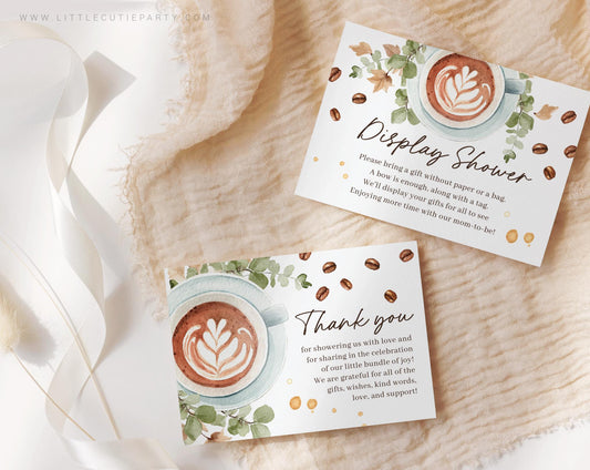 Baby is Brewing Thank You & Display Card Set: Editable Baby Shower Decor (Digital Download) BRGBS001