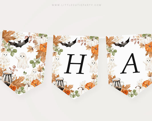 Editable Halloween Birthday Banners, Little Boo Birthday Banner, Happy Birthday, Little Boo Birthday Decor LTBBD003