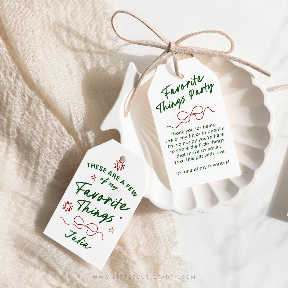 Favorite Things Tag: 2 Design of Favorite Things Party Favors Size 2x3.5 FAV001 - image 2