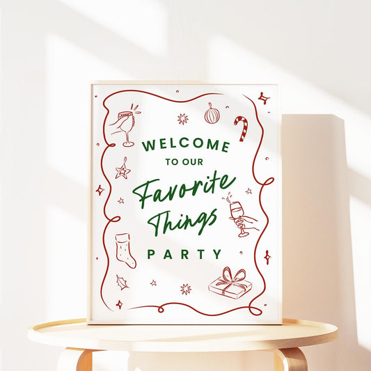 Favorite Things Party Signs: 5 Favorite Things Party Decorations 8x10 FAV001 - image 2