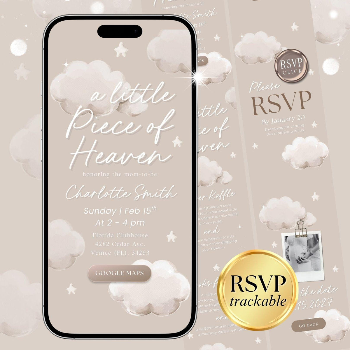 A Little Piece of Heaven Digital Invite LPHBS001 - image 1