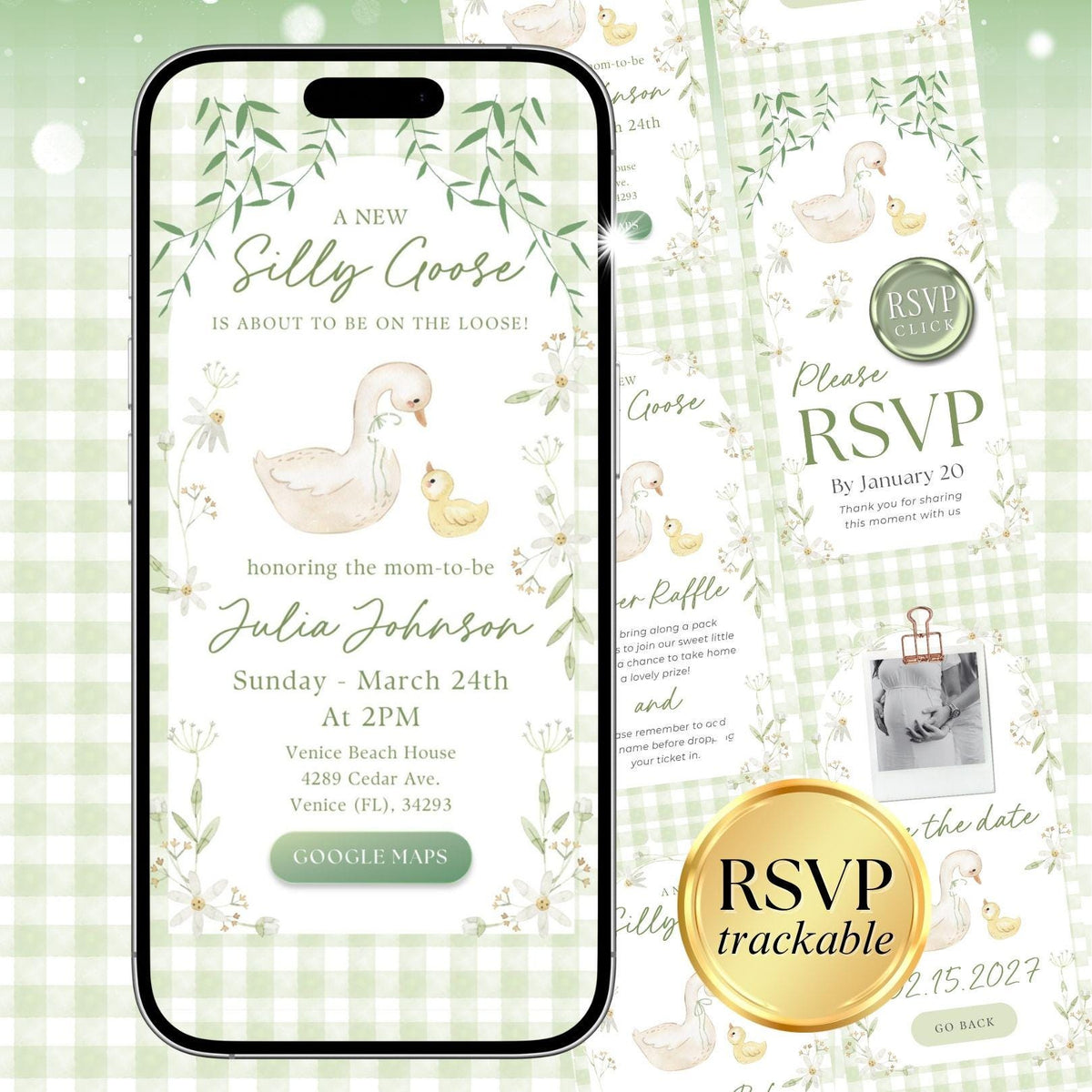 Silly Goose Baby Shower Invite SLGBS001 - image 1