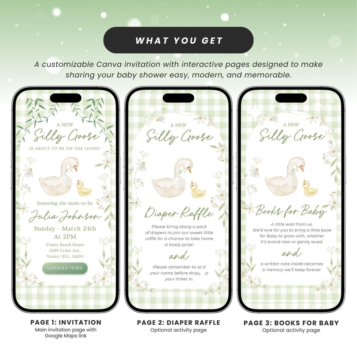Silly Goose Baby Shower Invite SLGBS001 - image 4