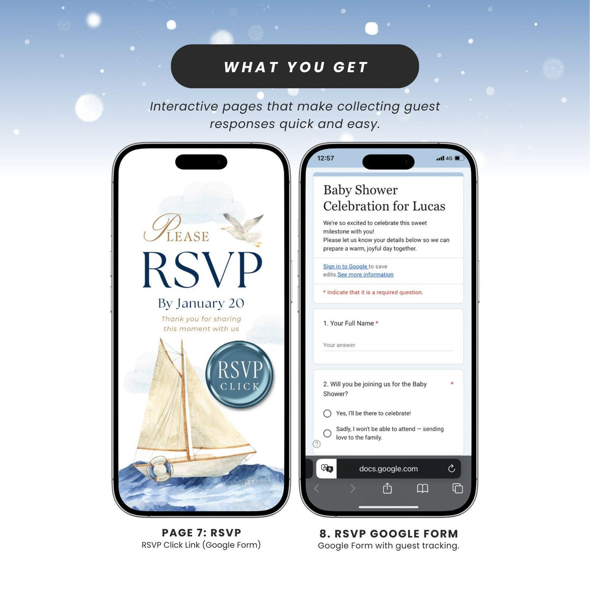Ahoy Its a Boy Baby Shower Invitations AHBBS001 - image 6