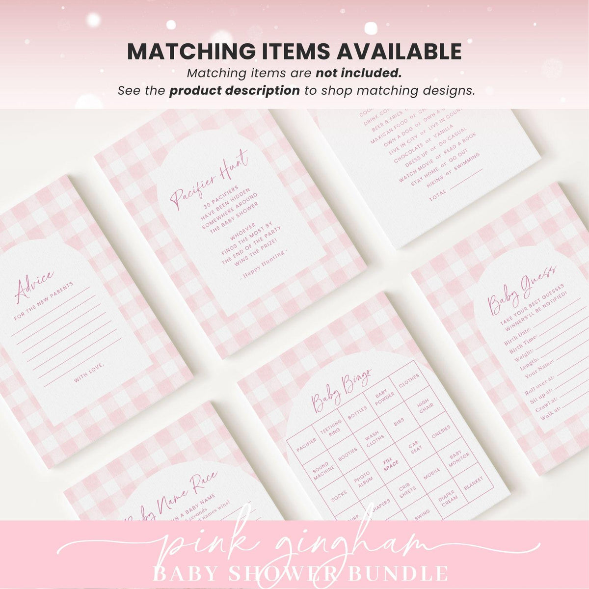 Pink Gingham Baby Shower Digital Invitation PGHBS002 - image 10