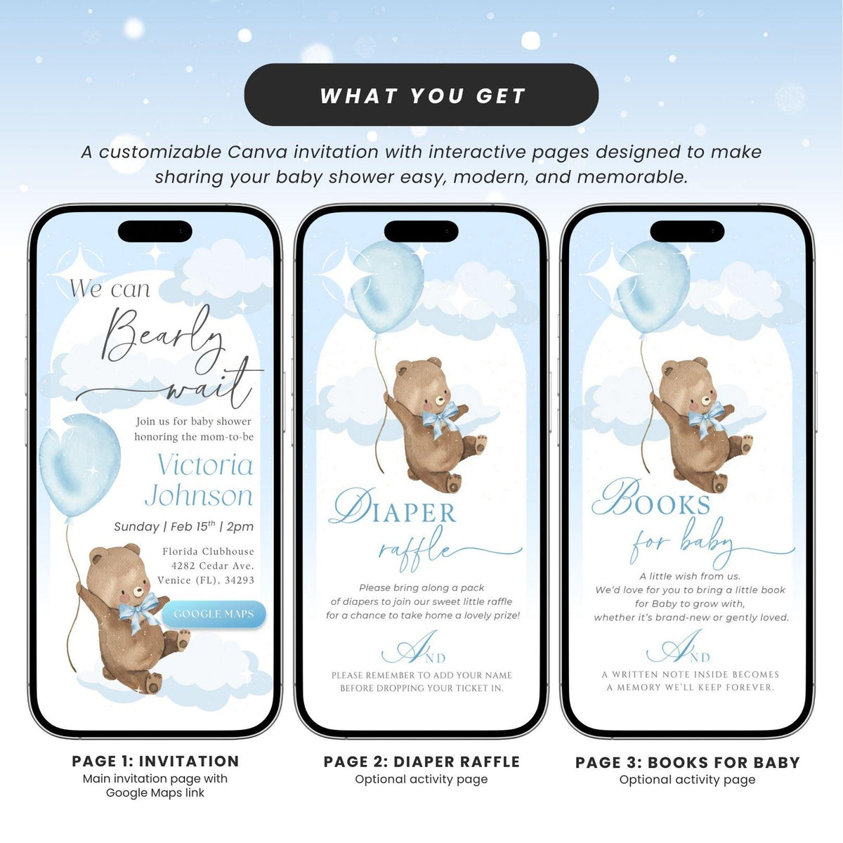 We can bearly wait baby shower invites BRWBS002 - image 4