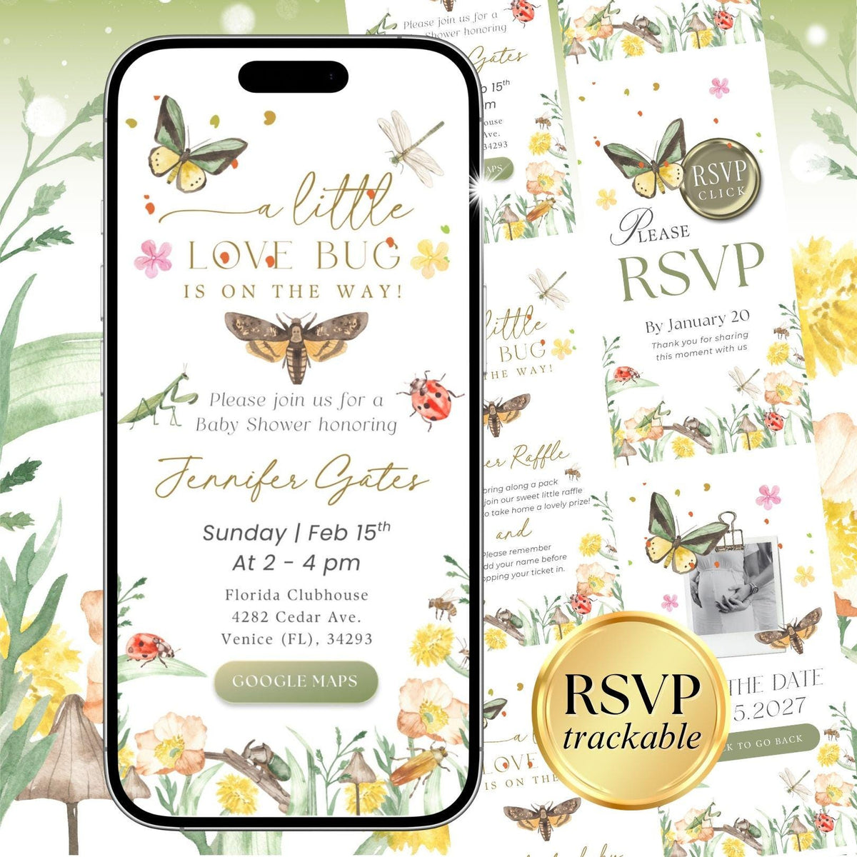 A Little Love Bug Baby Shower Invitation LVBBS001 - image 1