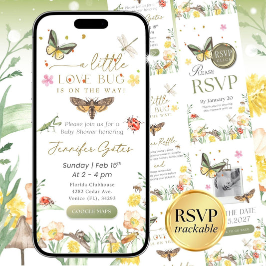 A Little Love Bug Baby Shower Invitation LVBBS001 - image 1