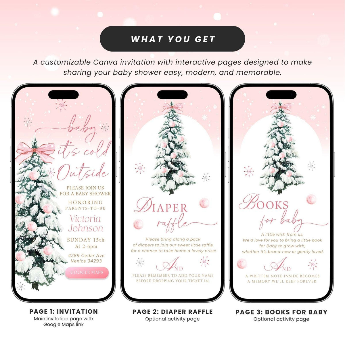 Baby Its Cold Outside Baby Shower Invitation PWINBS001 - image 4