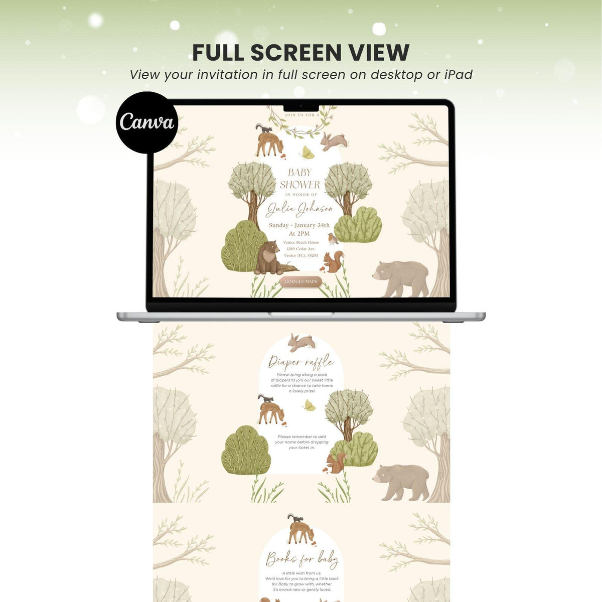 Woodland Baby Shower Invitation WOOD001 - image 8