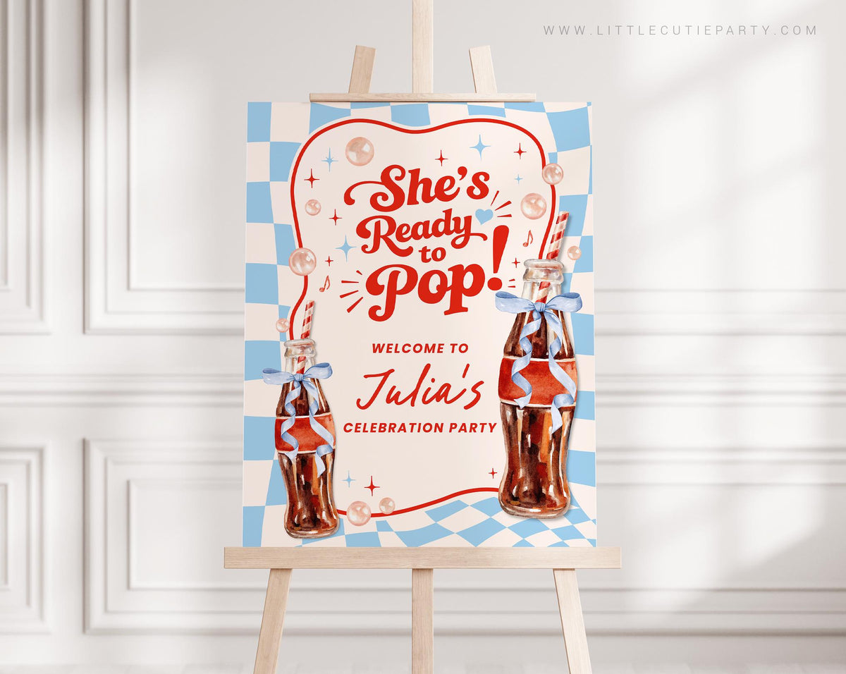 She is Ready to Pop Baby Shower Welcome Sign RPBBS001 - image 1