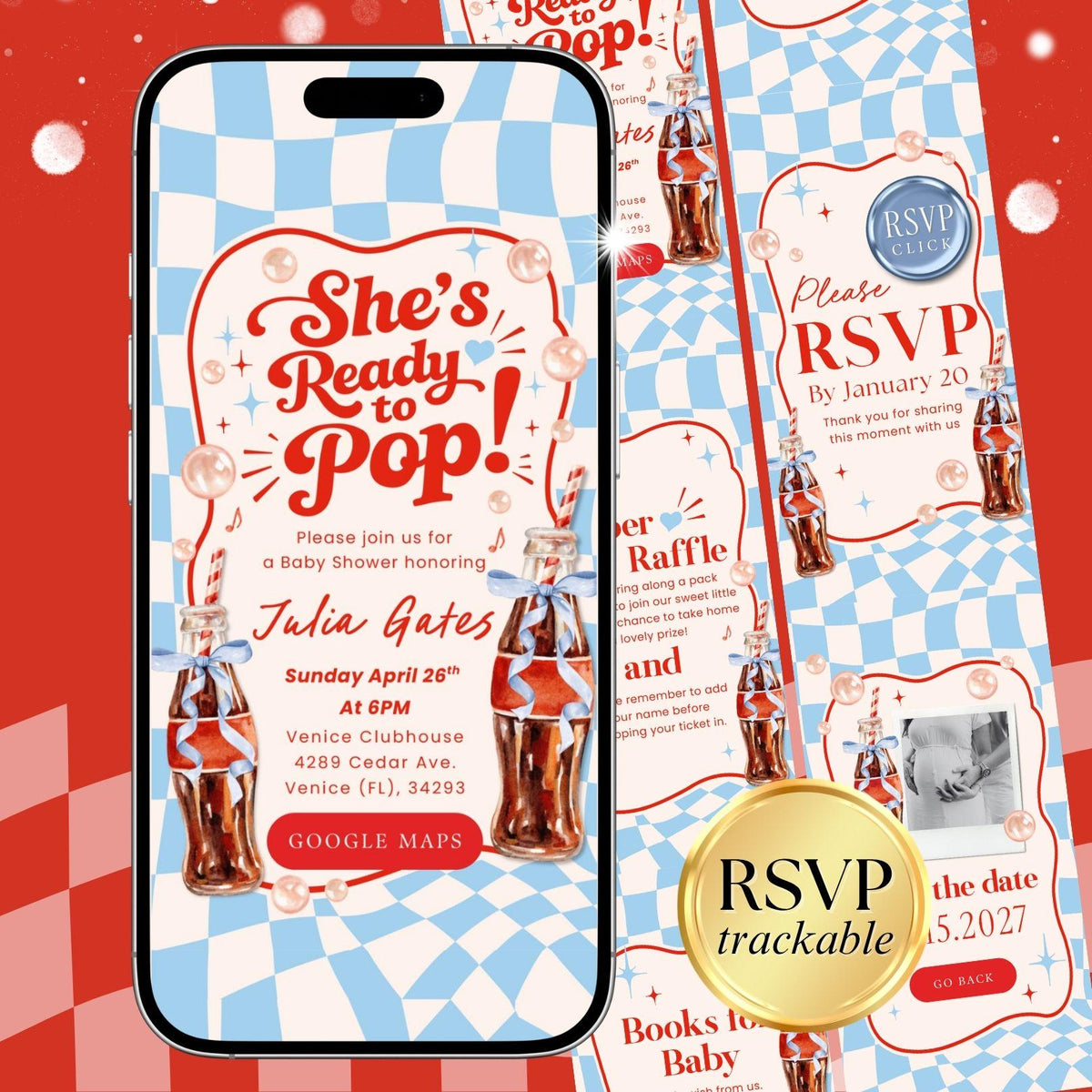 She is Ready to Pop Invitation Digital RPBBS001 - image 1