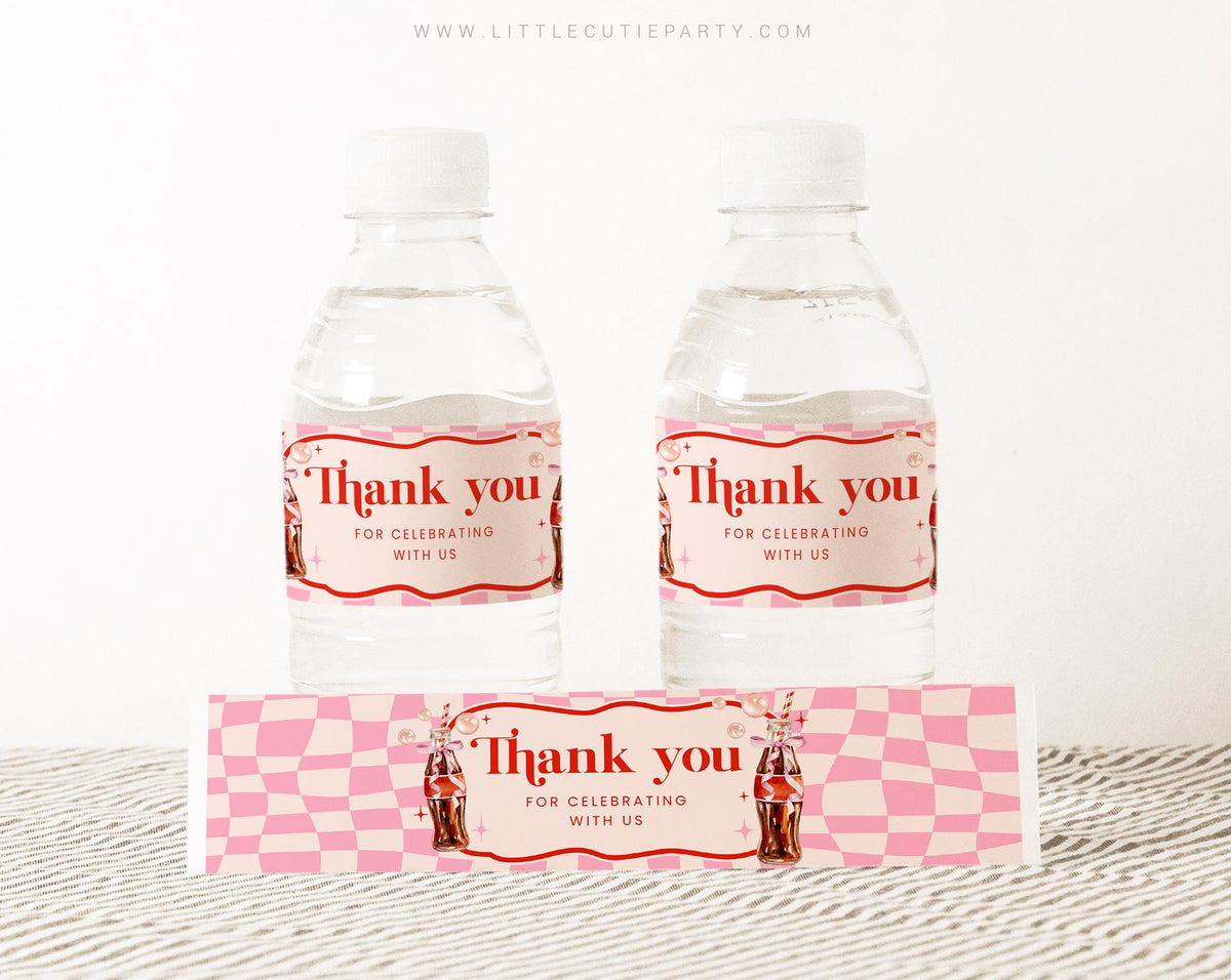Editable She is Ready to Pop Pink Bottle Labels RPPBS002 - image 1