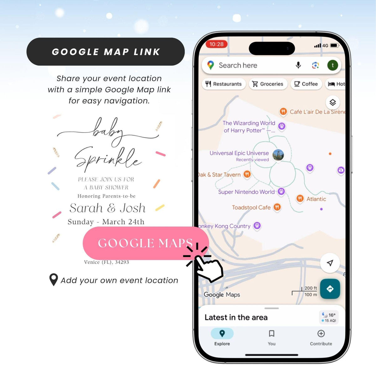 Baby Sprinkle Baby Shower Invitation Digital SPKBS001 - image 3