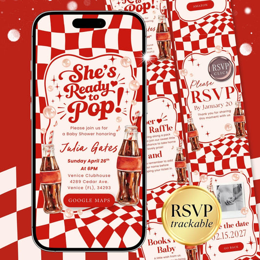 Ready to Pop Baby Shower Invitation RPRBS003 - image 1