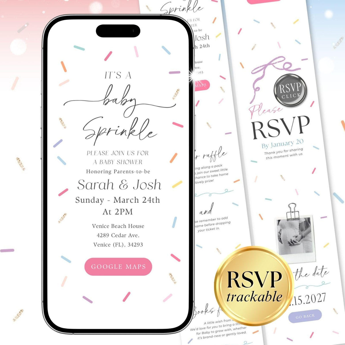 Baby Sprinkle Baby Shower Invitation Digital SPKBS001 - image 1