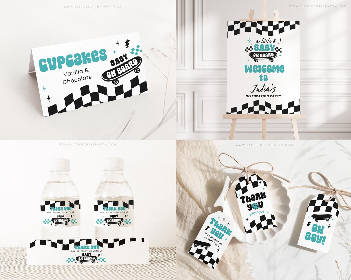 Baby on Board Skateboard Baby Shower Bundle BBBBS002 - image 2