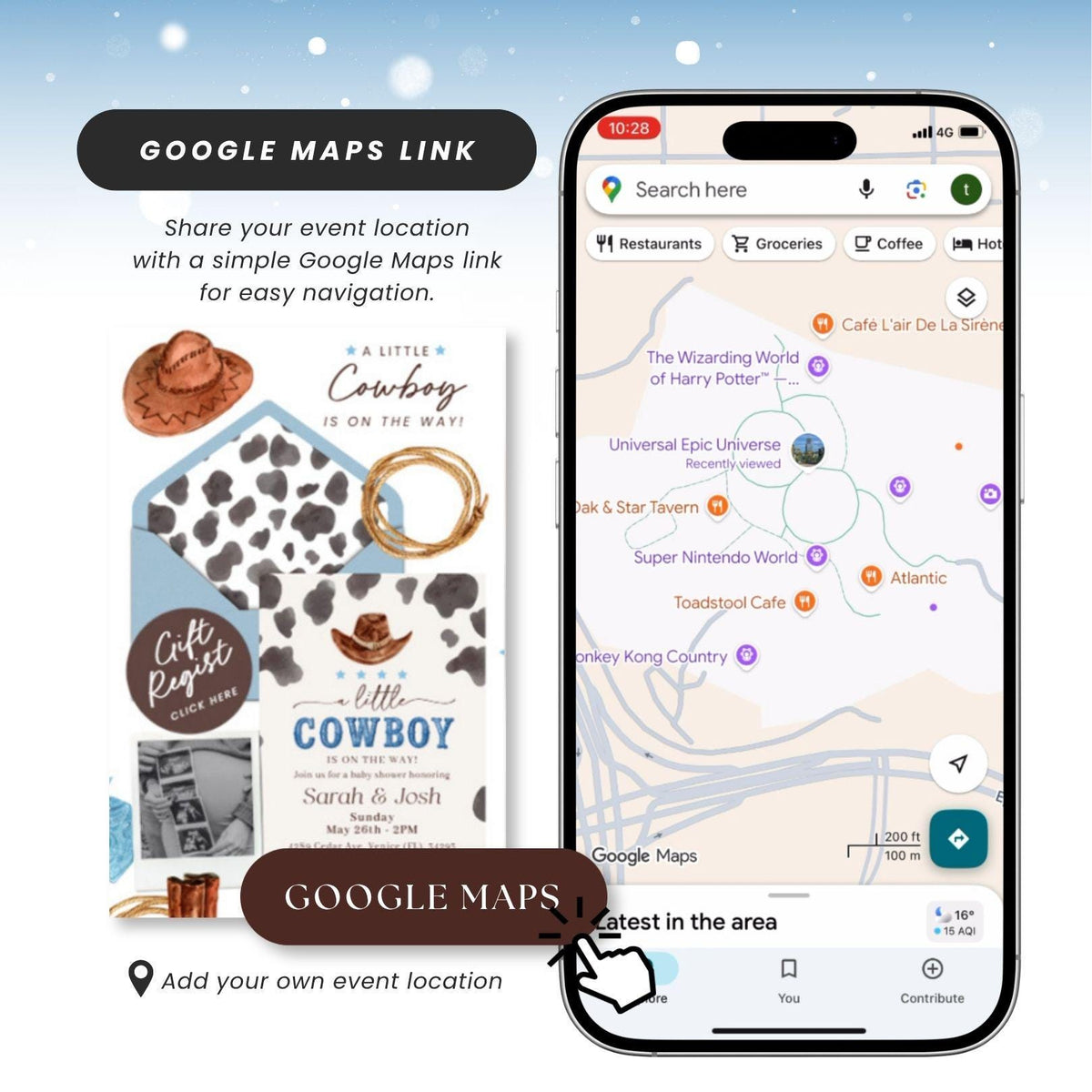 Cowboy Baby Shower Invitation Digital - Canva website invitation template with RSVP, image 5