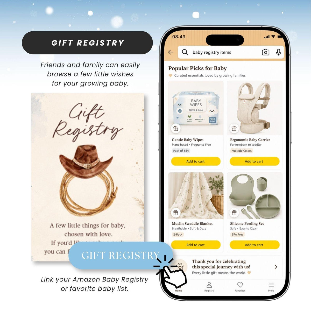 Cowboy Baby Shower Invitation Digital - Canva website invitation template with RSVP, image 6