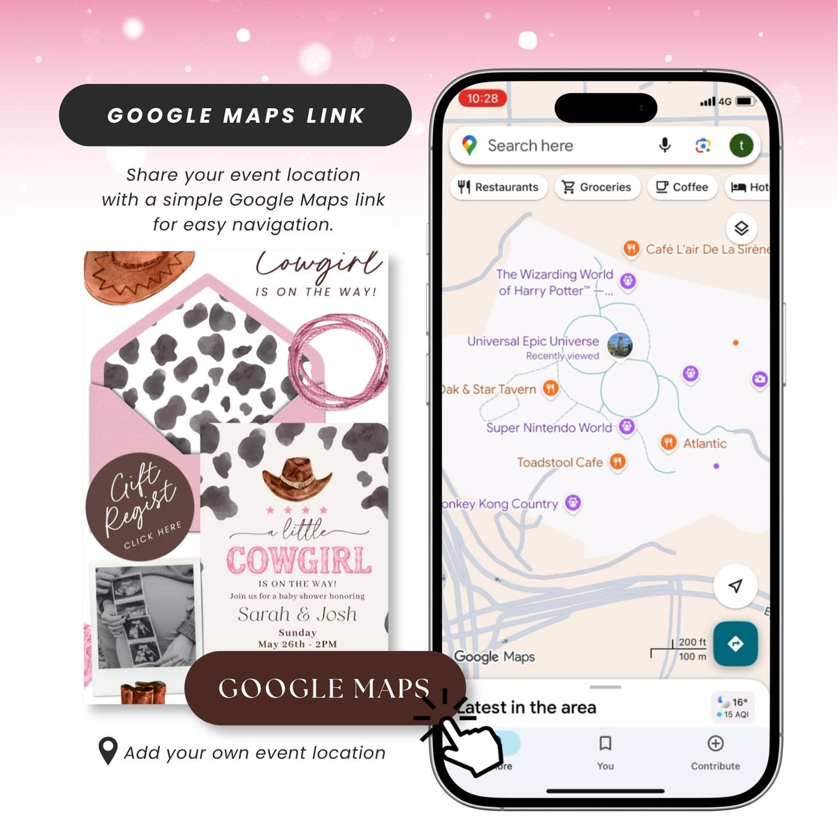 Cowgirl Baby Shower Invitation Digital - Canva website invitation template with RSVP, image 5