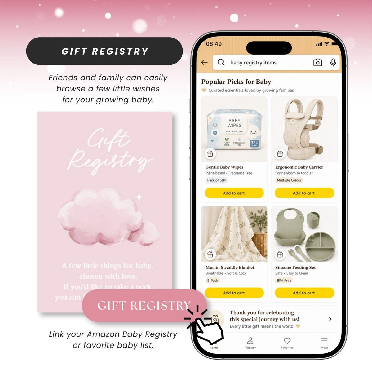 Pink Cloud Nine Baby Shower Invitation for Girl - Canva website invitation template with RSVP, image 7
