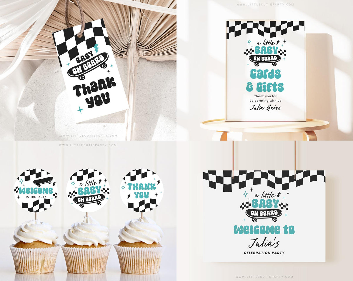 Baby on Board Skateboard Baby Shower Bundle BBBBS002 - image 3