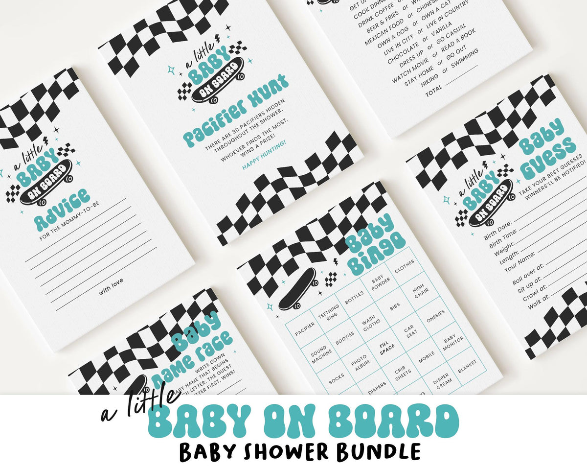 Baby on Board Skateboard Baby Shower Bundle BBBBS002 - image 5