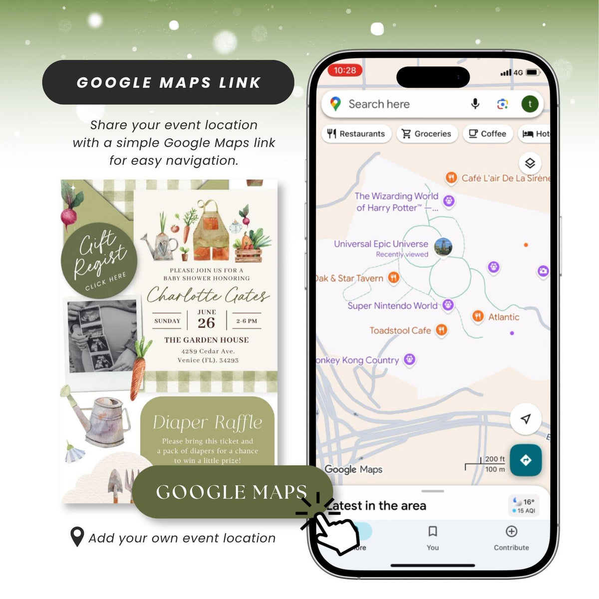 Locally Grown Baby Shower Invitation - Canva website invitation template with RSVP, image 7