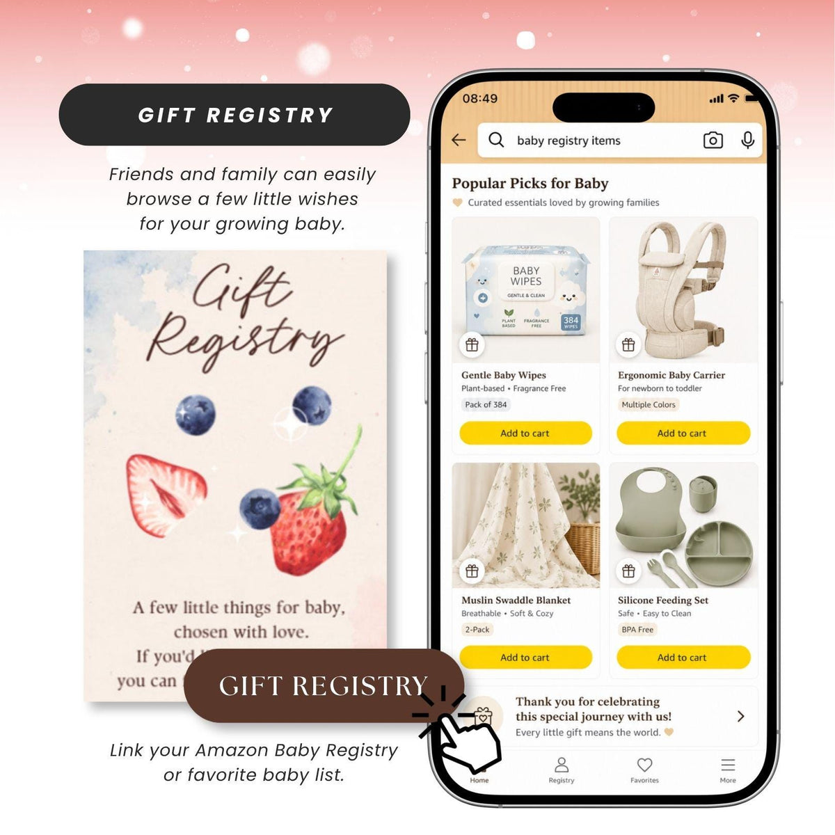 Berry Sweet Baby Shower Invitation Digital - Canva website invitation template with RSVP, image 8