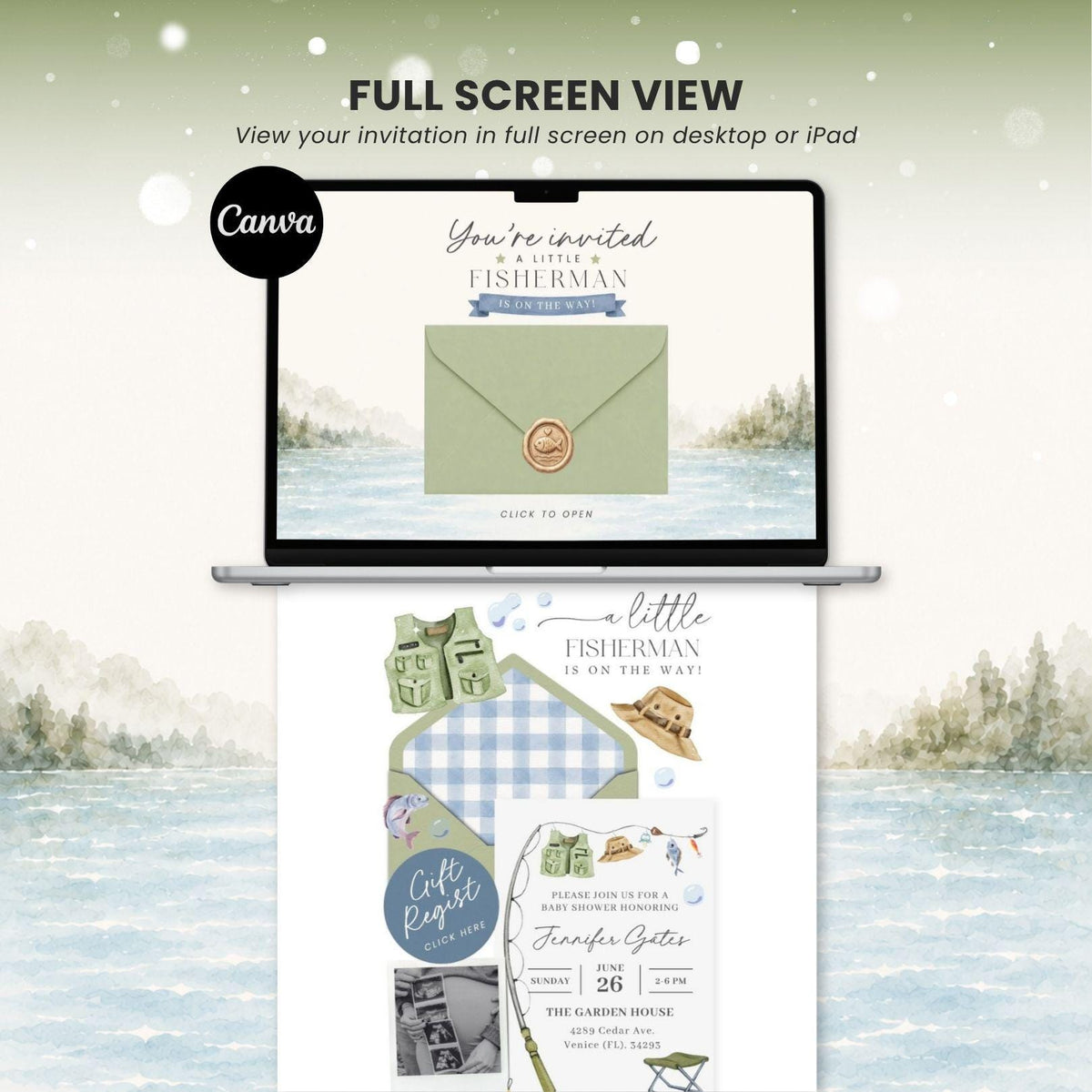 Little Fisherman Baby Shower Invitation - Canva website invitation template with RSVP, image 9