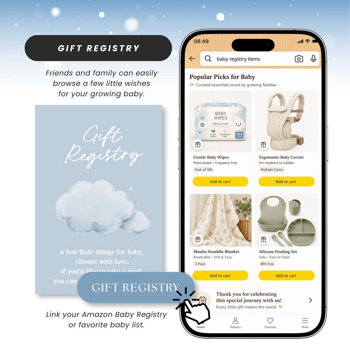 Cloud Nine Baby Shower Invitation - Canva website invitation template with RSVP, image 8