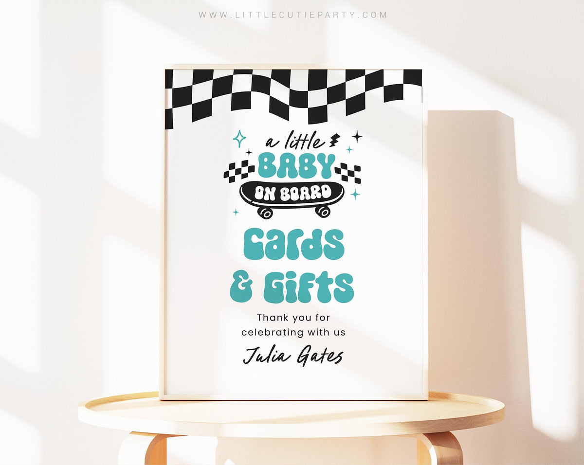Skateboard Baby Shower Sign BBBBS002 - image 1