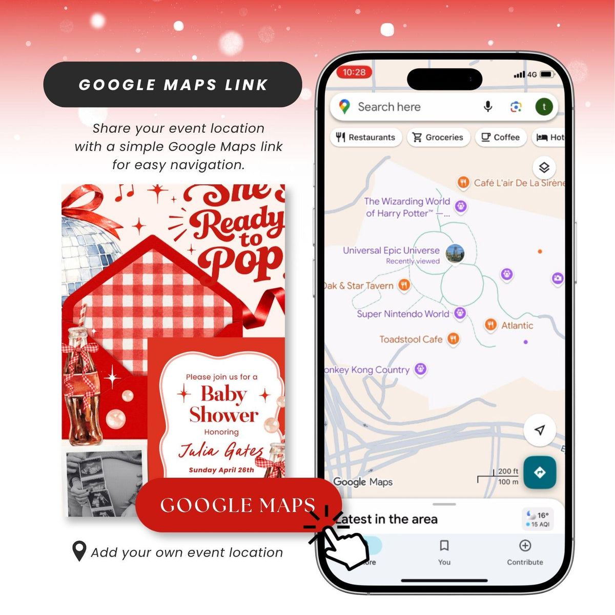 She is Ready to Pop Invitation Website Template - Canva website invitation template with RSVP, image 10