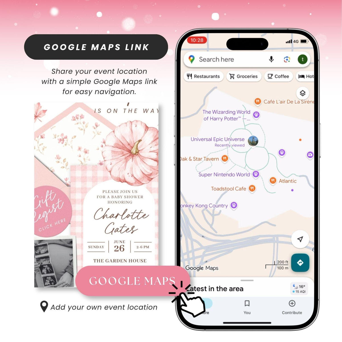 Pink Pumpkin Baby Shower Invitation for Girl - Canva website invitation template with RSVP, image 7
