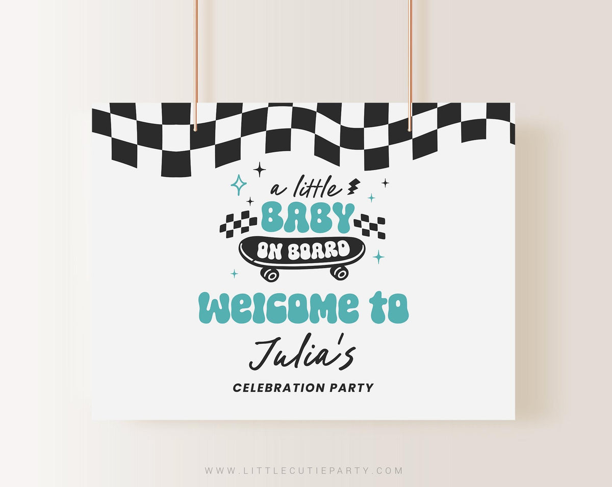 Skateboard Baby Shower Welcome Sign BBBBS002 - image 1