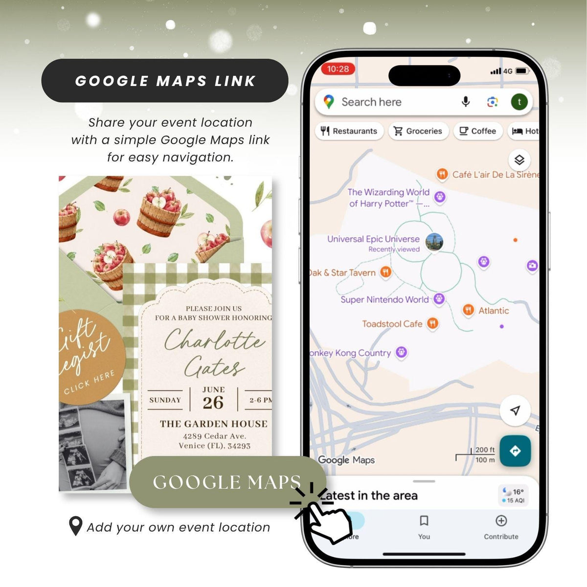 Apple of Our Eye Baby Shower invitation Website Template - Canva website invitation template with RSVP, image 7