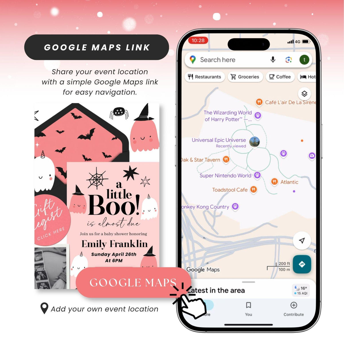 A Little Boo Is Almost Due Baby Shower Invitation Website Template - Canva website invitation template with RSVP, image 7