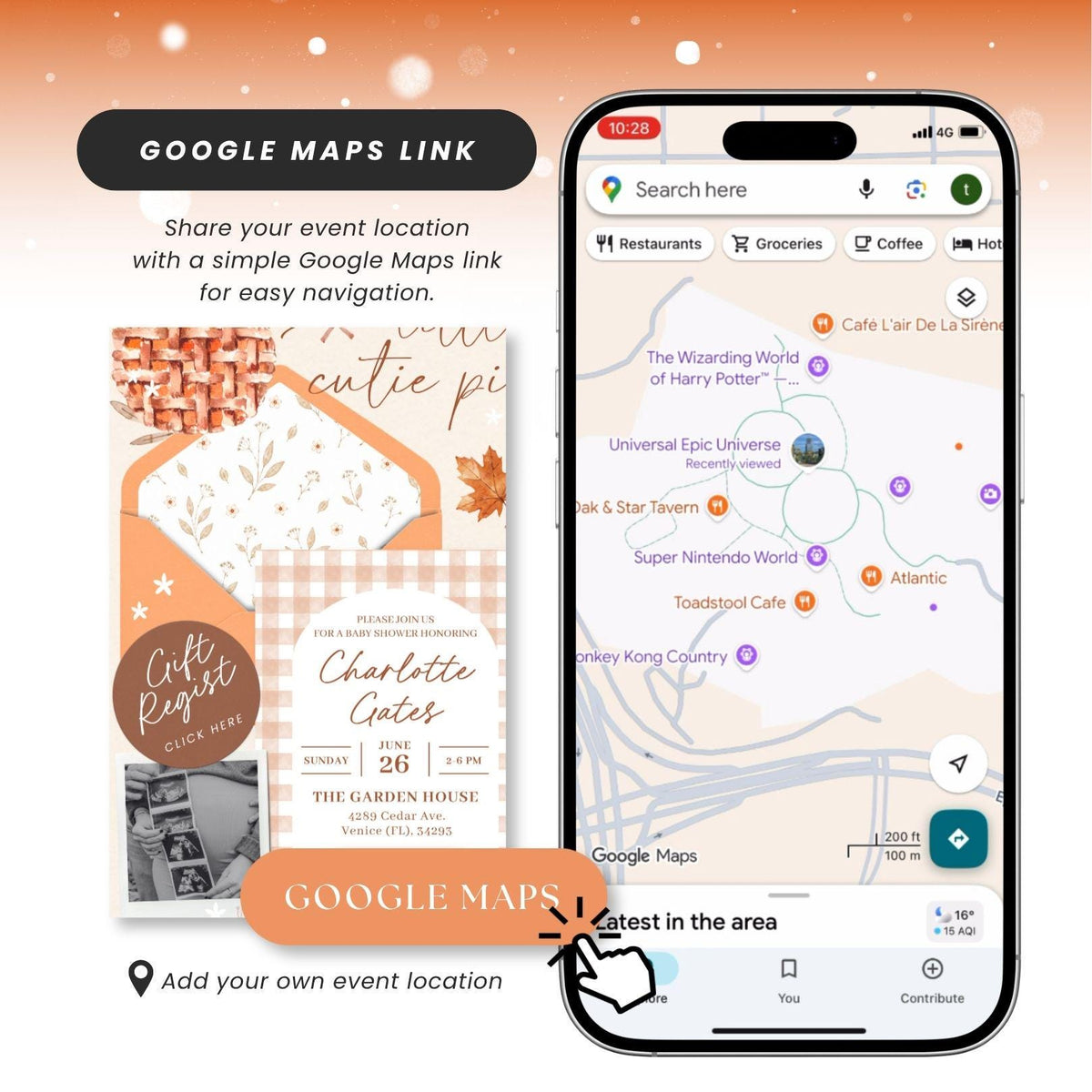A Little Cutie Pie Baby Shower Invitation Digital - Canva website invitation template with RSVP, image 7