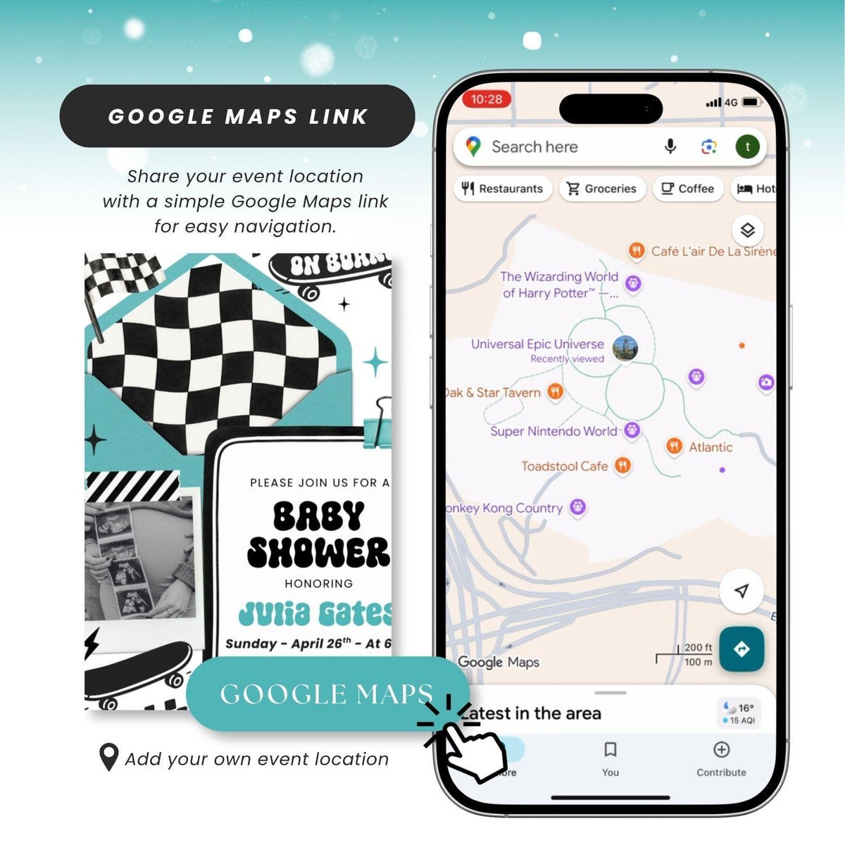 Baby on Board Skateboard Baby Shower Invite for Boy - Canva website invitation template with RSVP, image 7