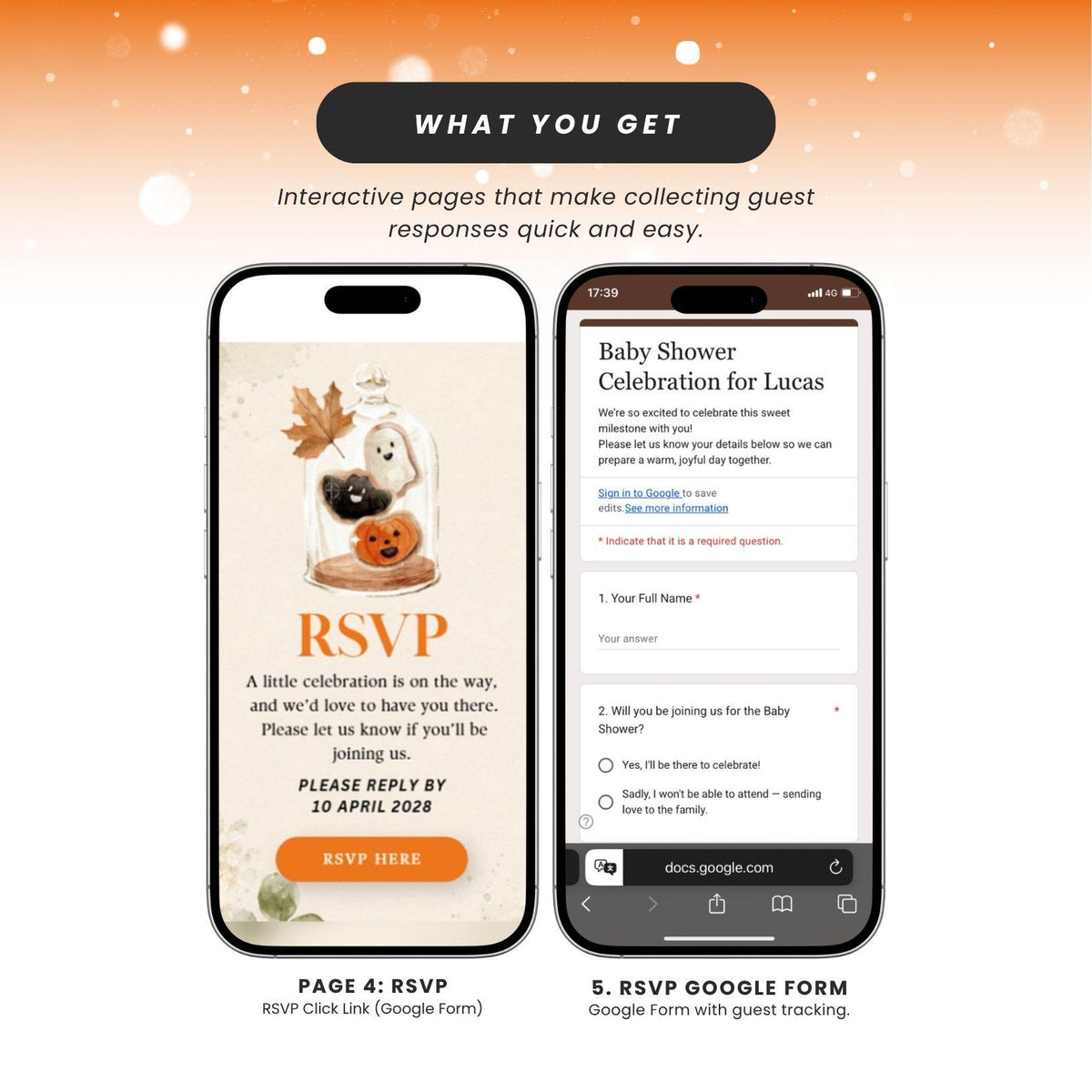 Little Boo is almost due Invitation Website Template - Canva website invitation template with RSVP, image 6