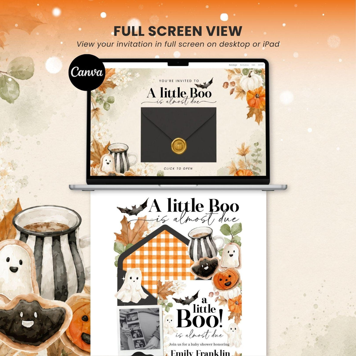 Little Boo is almost due Invitation Website Template - Canva website invitation template with RSVP, image 9