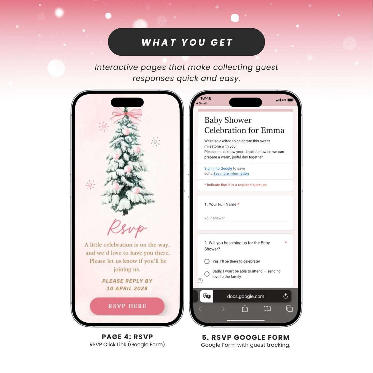 Baby its Cold Outside Baby Shower - Canva website invitation template with RSVP, image 6