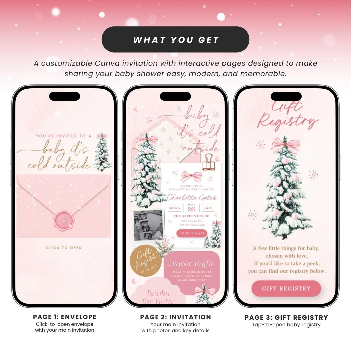 Baby its Cold Outside Baby Shower - Canva website invitation template with RSVP, image 5