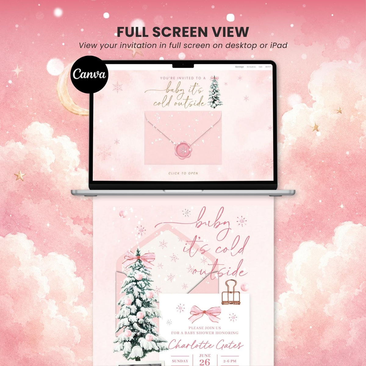 Baby its Cold Outside Baby Shower - Canva website invitation template with RSVP, image 9