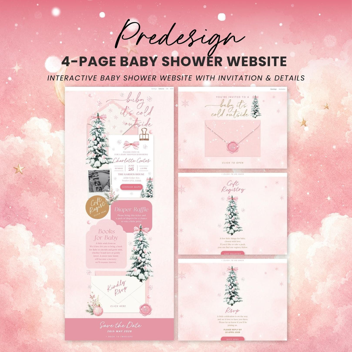Baby its Cold Outside Baby Shower - Canva website invitation template with RSVP, image 3
